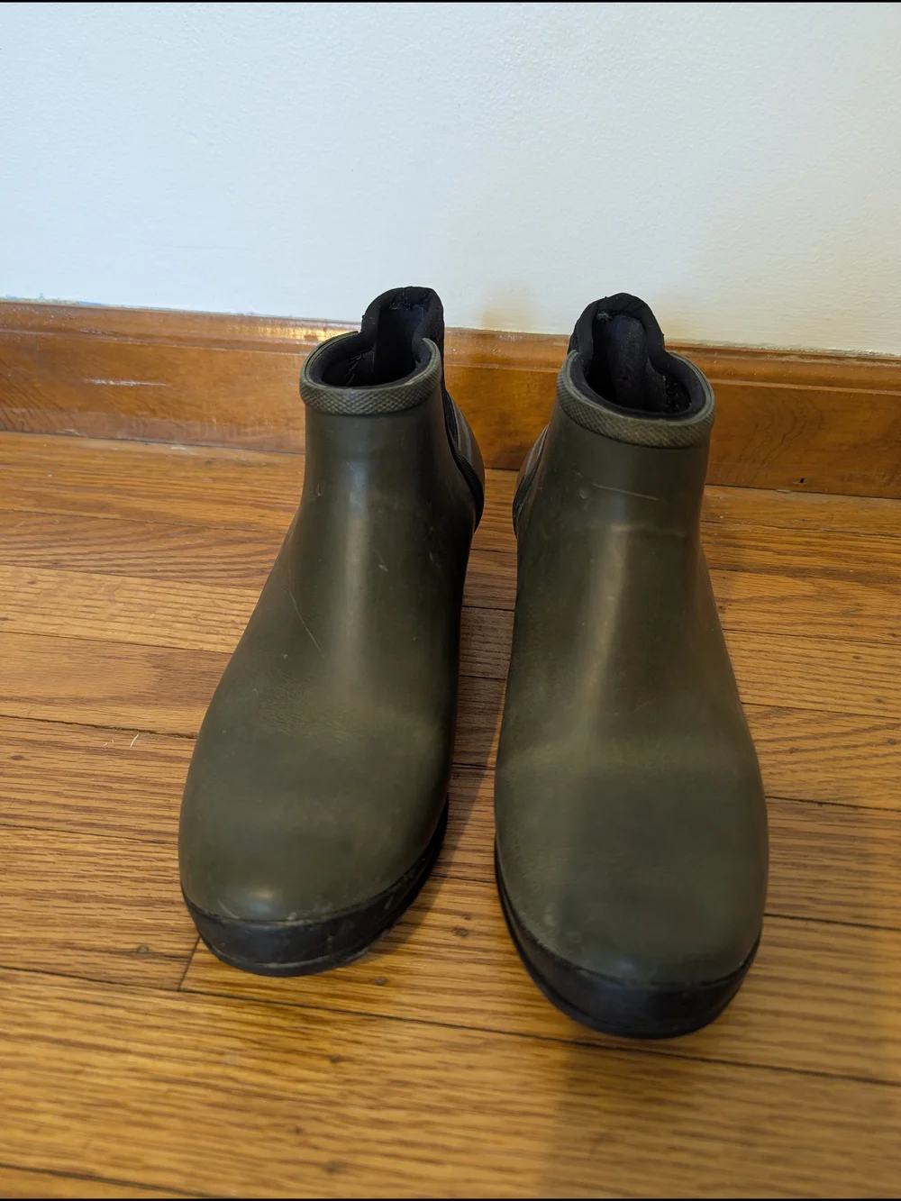Women's Olive Green Waterproof Ankle Rain Boots